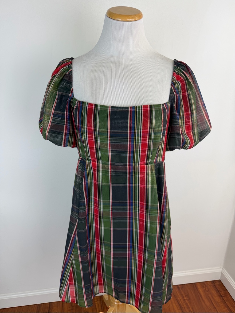 Hill House Matilda Mini Dress in Tartan Plaid Size L - Picture 7 of 10